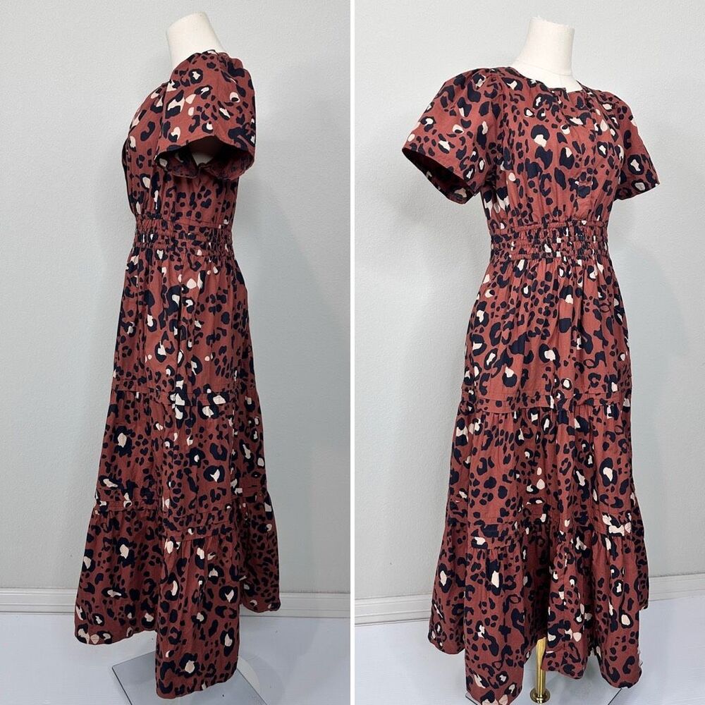 Anthropologie Somerset Maxi Dress Sz S Leopard Print Pockets - Picture 7 of 12